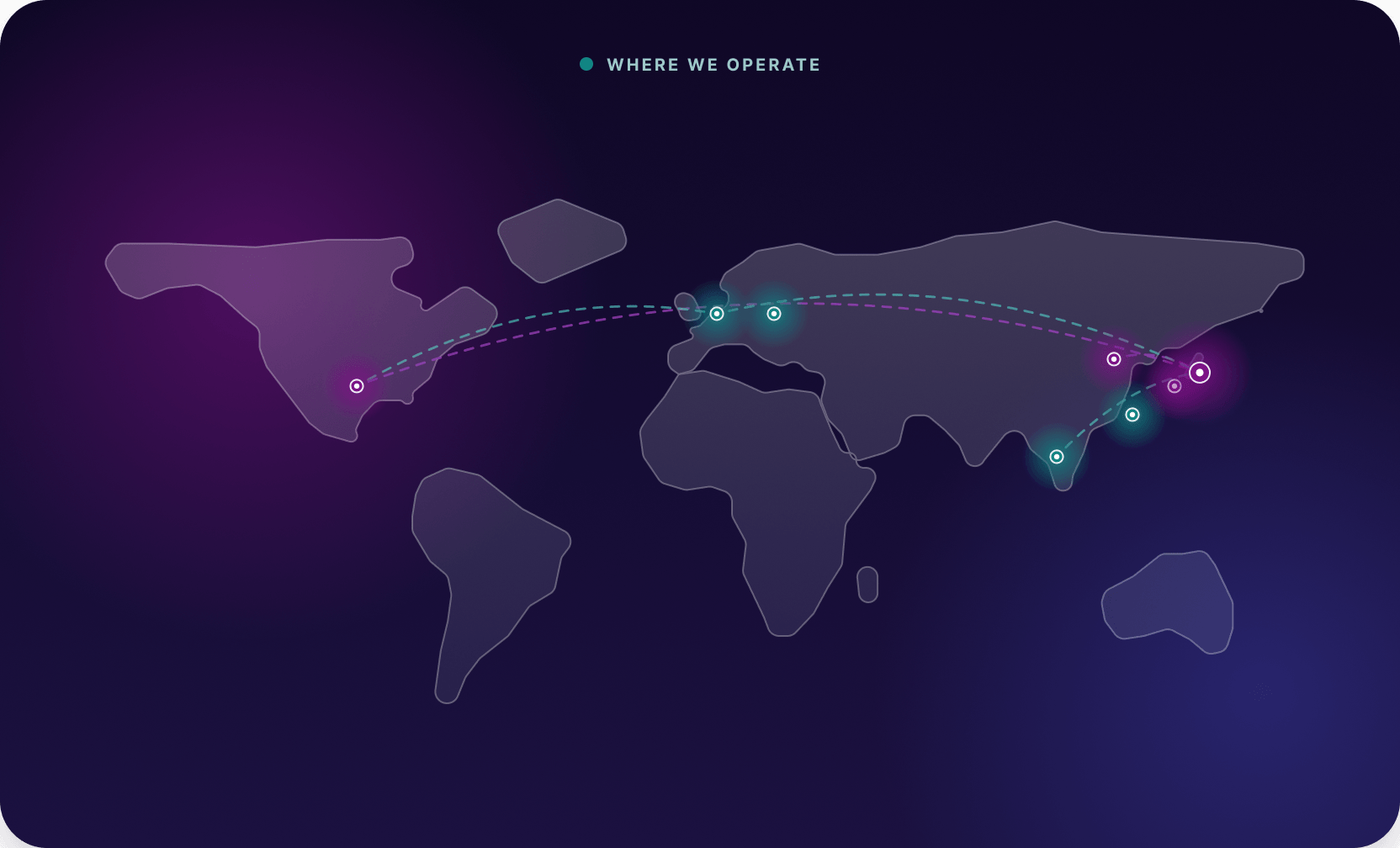 World map showing CMC offices across America, Europe, China, Asia, and Japan, connected from the Tokyo headquarters